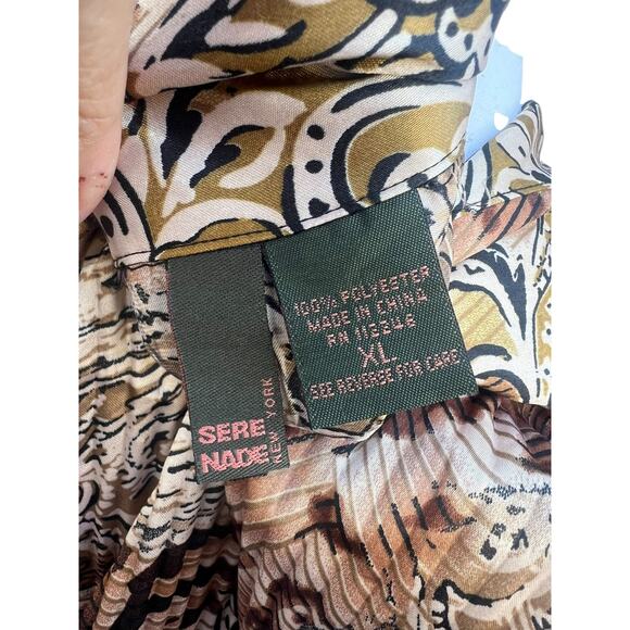 Sere Nade New York Women's Vintage Secretary Blouse Crinkle Pleated Floral XL - Picture 4 of 7